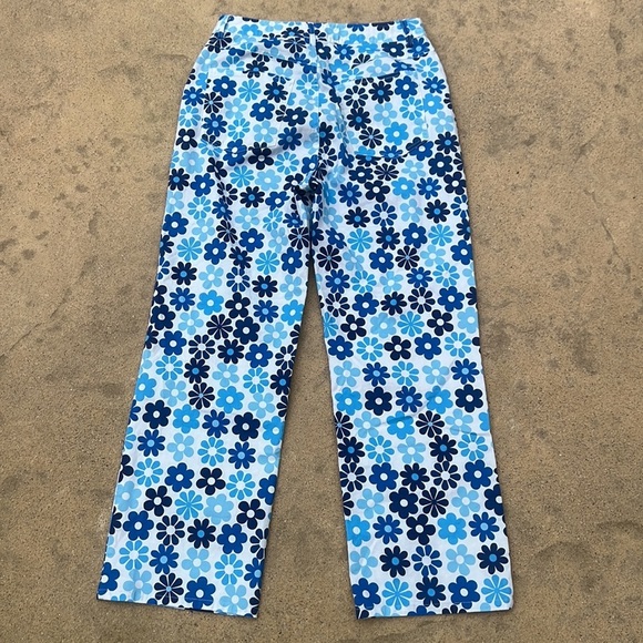 Another Girl Eco floral Cropped Hihh Rise Pants Women's Size 6 - Picture 6 of 10